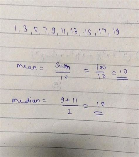 Find the mean of first 10 odd numbers. [Solved] .